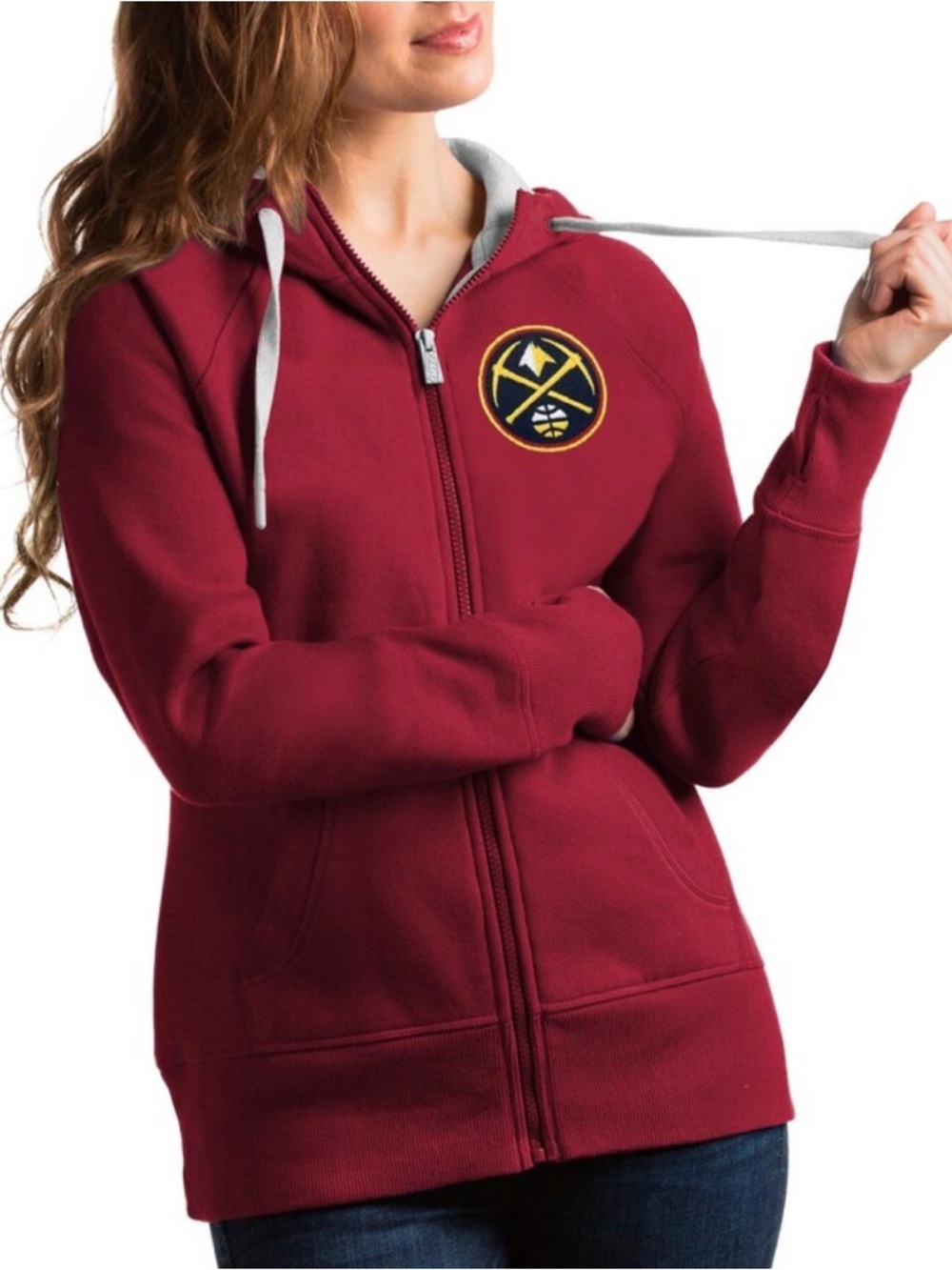 NWT Denver Nuggets Antigua Victory Full-Zip Hoodie. Nuggets Red. Women’s Small.